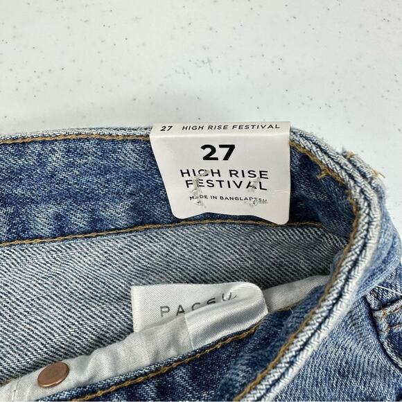 NWT PACSUN HIGH RISE FESTIVAL Women’s Size 27  Distressed Denim Short - Picture 6 of 14